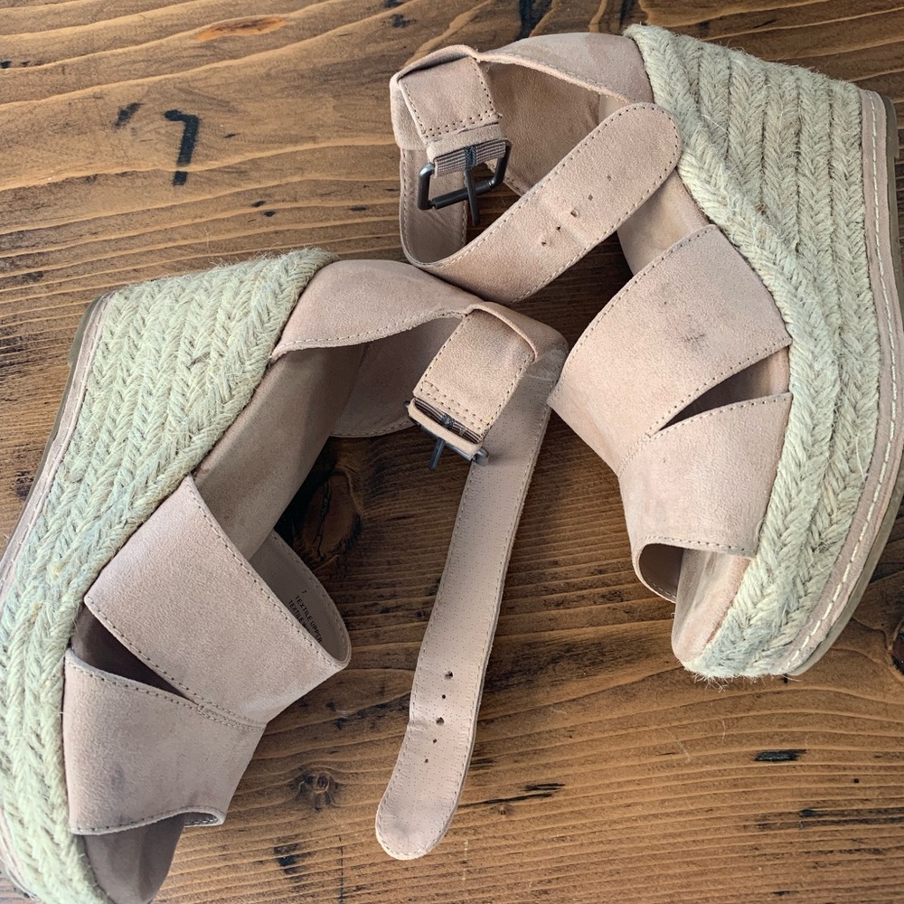 Platform Wedges Rattan
